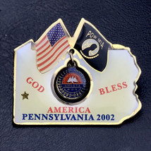POW MIA USA Friendship Flag AMVETS Pennsylvania 2002 Pin God Bless America - £7.95 GBP