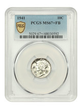 1941 10C PCGS MS67+FB - £443.92 GBP