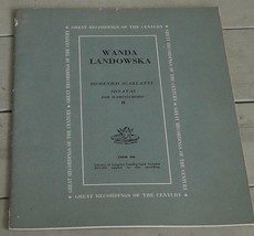 Nice Vintage Program Booklet From An Album Collection, Wanda Landowska - $2.96
