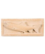 Plaque MOUNTAIN Lodge Trout Fish Left-Facing Left Beige Resin Hand-Painted - £227.25 GBP