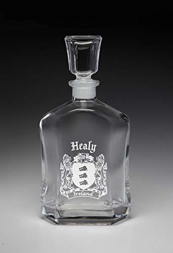 Healy Irish Coat of Arms Whiskey Decanter (Sand Etched)