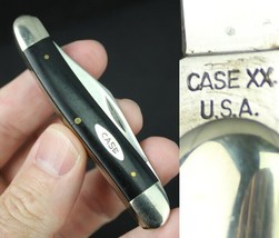 old CASE XX knife 22087 black DOUBLE BLADE antique estate sale - $46.99