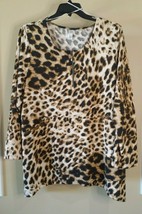 New! Women&#39;s Plus 2X Thomas &amp; Olivia TO Cheetah / Leopard Soft Shirt - £19.94 GBP