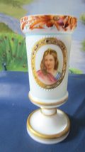Compatible with Antique Victorian Bristol JADITE Portrait Handpainted Milk Glass - £96.75 GBP