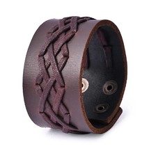 STG Genuine Leather Men&#39;s Bracelet/Wrist Band Brown/Black Best Gift For Men - £20.79 GBP