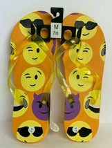 Royal Deluxe Accessories Yellow Emojis Printed Adults Flip Flops Sz: M 7/8 - £9.45 GBP