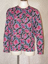 Vintage Comfort Fit Polyester Floral Button-Up Womens Blouse Size 12 Mad... - £10.06 GBP