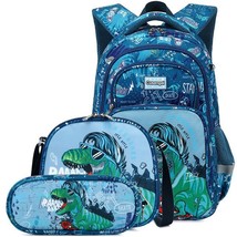 School Bags Child School Backpacks For Teenager Girls Boys Cartoon Dinosaur Anim - £115.02 GBP
