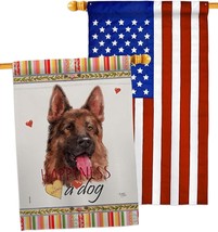 Red German Shepherd Happiness House Flag Pack Dog Puppy Spoiled Paw Cani... - $41.99