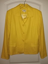 Vintage Neiman Marcus Sz.12 Silk Tweed Blazer Bright Summer Yellow - $27.80