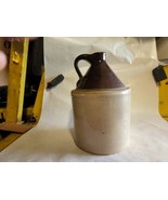  Vintage Unmarked Brown &amp; Cream Colored Stoneware Jug    Has a crack - £29.02 GBP