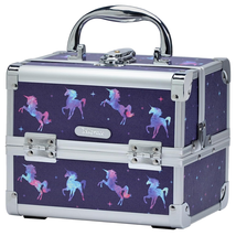 Makeup Case for Girls Cosmetic Train Case Makeup Storage Box Jewelry Org... - £32.47 GBP