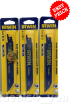 IRWIN 372624 6&quot; 24TPI Reciprocating Saw Blades BI-Metal Pack of 3 - $19.79
