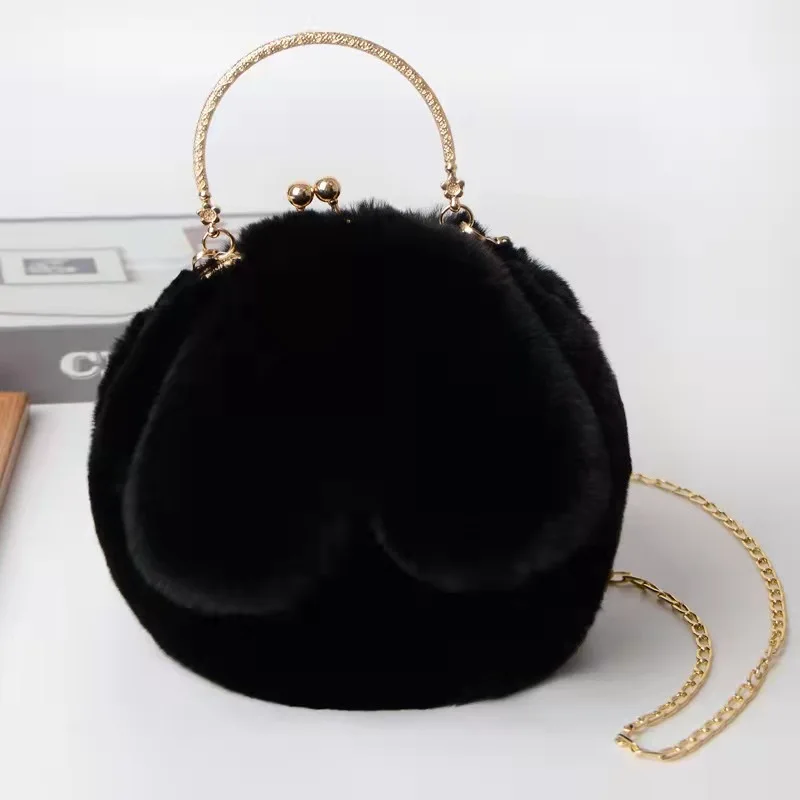 Mini New Women Plush  Bag Cute  Ears Crossbody Bags Female Messenger Bags Purses - £77.71 GBP