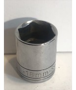 SK Hand Tools 18mm 318 3/8&quot; Dr  12pt Standard Metric Chrome Socket USA - $180.08 MXN