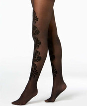 allbrand365 designer Womens Paisley Flocked Tights Color Black Size X-Small - £11.75 GBP