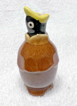 Blackbird Figurine Pie Vent Vintage Ceramic 3.5” Tall Black Bird in Piec... - $19.80