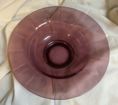 Cambridge Glass Amethyst Purple Bowl Triangle C marking - $19.15