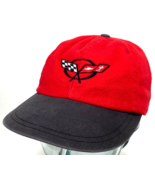 Vtg Corvette Hat - Leather Strap - Red, Black Logo Cap - Roots Sporting ... - $37.35 CAD