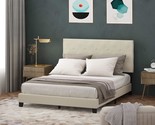 Platform Bed Frame, Linen, With Button Tufting By Furinno Laval. - £185.62 GBP
