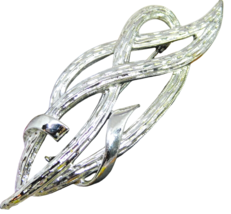 Vintage Coro Large Brooch 3" Women Fashion Open Work Abstract Design Statement - $11.88