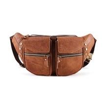 Korean Fashion Men Chest Bags 2022 New Leather Multi Functional Bag Leisure Outd - £60.63 GBP