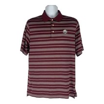 Ping Performance Mens Burgundy &amp; White Striped Polo Shirt Size Large - $23.13