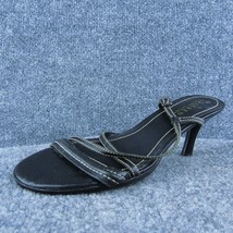 Lauren Ralph Lauren Ina Women Strappy Sandal Shoes Black Leather Size 8.5 Medium - £19.88 GBP