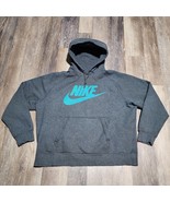 Nike Red Tag Pullover Gray Blue Spellout Sweatshirt Hoodie XXL 2XL 65388... - €25,39 EUR