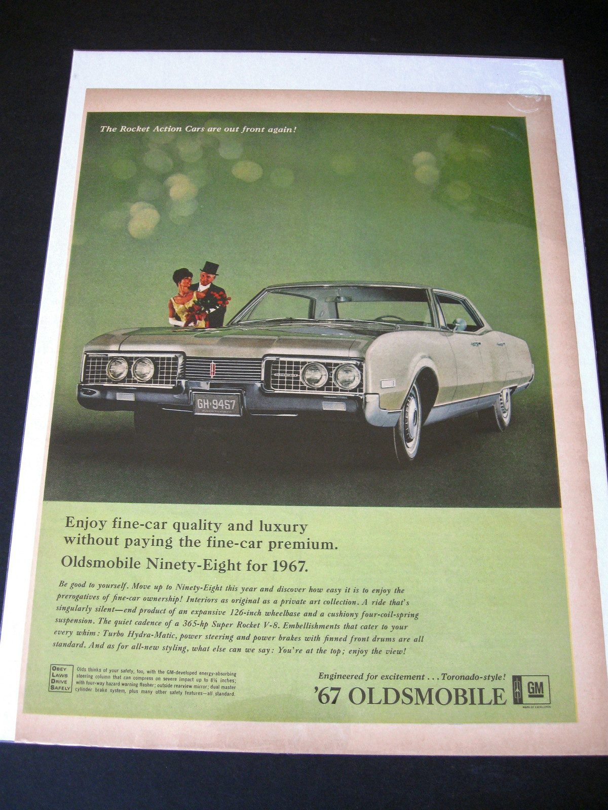 Primary image for Vintage Oldsmobile Ninety-Eight Color Advertisement - 1967 Oldsmobile Ad