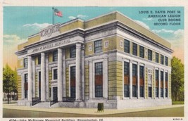 Illinois IL Bloomington John McBarnes Memorial Building 1944 Postcard E08 - £5.50 GBP