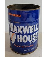 Vintage Empty Maxwell House 1 Pound Drip Grind Rusty Tin Can no Lid Prop... - $18.81