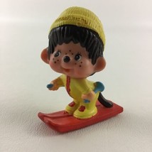 Monchhichi Skiing Monkey PVC Figure Collectible Toy Vintage 1979 Sekiguchi - $14.80