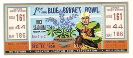 1959 Bluebonnet Bowl Game unused ticket Clemson TCU - £151.09 GBP