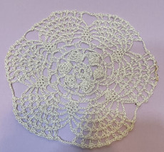 Vintage Crocheted Delicate Doily White Floral Design 7 In Diameter - $13.59