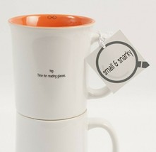 Time For Reading Glasses MUG by Papel Celebrate Life White and Orange  - £10.28 GBP