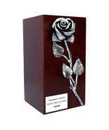 Rose urn for human ashes Mahogany casket adult ashes with rose box for a... - $198.00