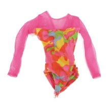 Vintage 1993 Barbie Gymnast Leotard Neon Pink Long Sleeve Bodysuit 12127... - $5.99