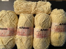 Patons Cotton Top Yarn Pale Yellow 6420 4 New Skeins plus extra 1.75 oz  each - £9.38 GBP