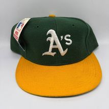 Vintage Oakland Athletics Hat Youth Green Yellow MLB Snap Back Cap Wool New - €15,40 EUR