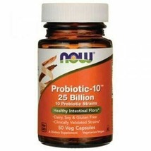 NEW Now Foods Probiotic-10 25 Billion Gluten Free Non-GMO Vegetarian 50 vcaps - £19.87 GBP