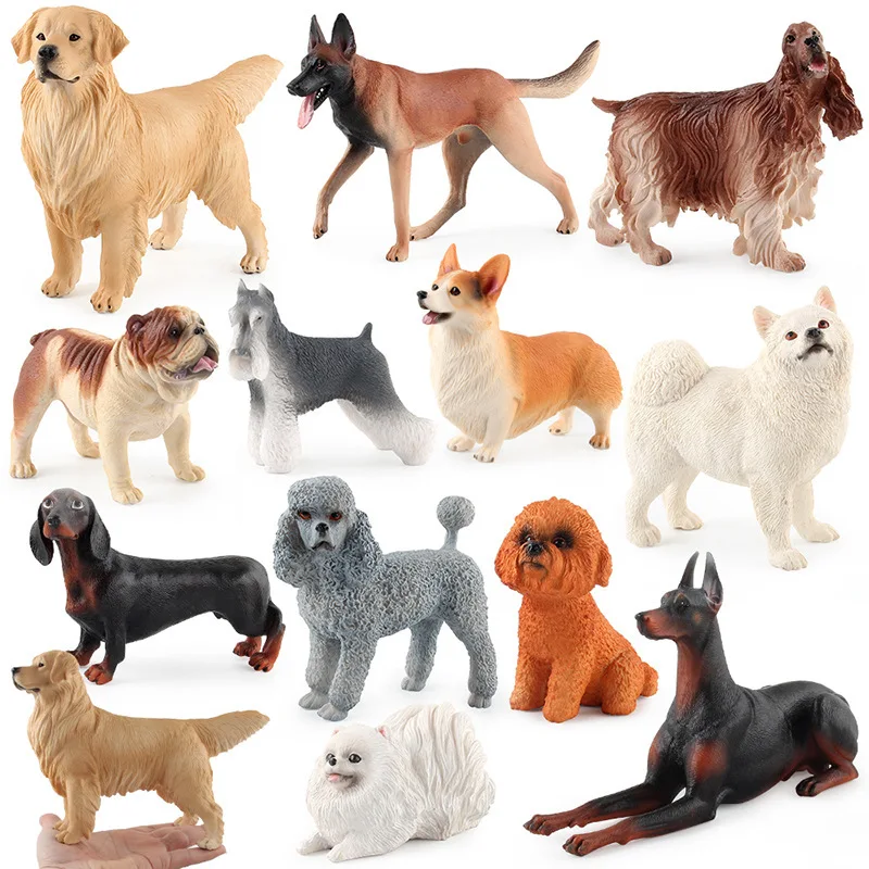 Simulation Realistic Dogs Figurines Great Dane Schnauzer Doberman Model Action - £13.30 GBP+