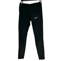 Nike Leggings Womens S Black Dri-Fit Phone Pocket Zip Pocket Drawstring EUC - £12.63 GBP