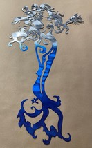 Tall Mermaid with Wine Glass - Metal Wall Art - Blue Tinged  30&quot; tall x 14 3/4 - £79.96 GBP