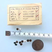 x11 Vintage White G.F. Watch Crowns Tap 10- 6 3/4 L Reg Post / Recessed - $36.62