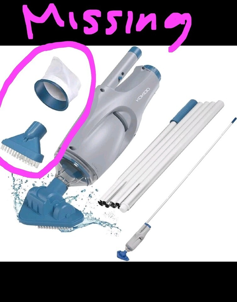 KOKIDO XTROVAC 310 Rechargeable Handheld Pool Vacuum, Aluminum Pole - $44.95