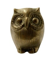 Vintage Brass Owl Statue Figurine Paperweight Mini Bookend Style MCM 3” ... - $9.90