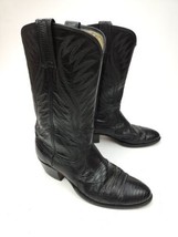 Dan Post Teju Iguana Lizard Western Cowboy Boot Men size 9.5 D Black - £71.73 GBP