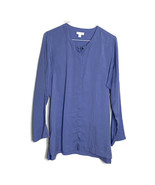 PUREJILL J. JILL Size Small Blue Tunic Top Hidden Button Front Tencel Lyocell - $21.46
