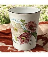 Vintage LS Handmade In Austria Enamel Enamelware Shot Glass Cup Floral 2... - $19.20 CAD